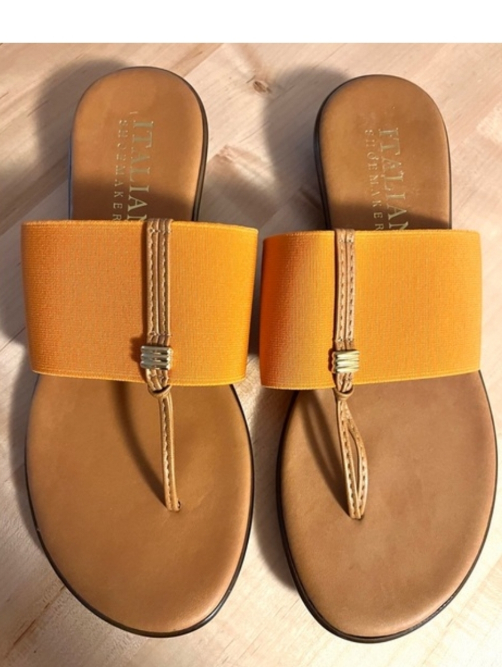 SALE!  NEW! Italian Shoemakers Orange and Brown Sandal